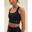 Dames Pilates Sportbeha Sterke Ondersteuning Geribbelde Naadloos Marineblauw