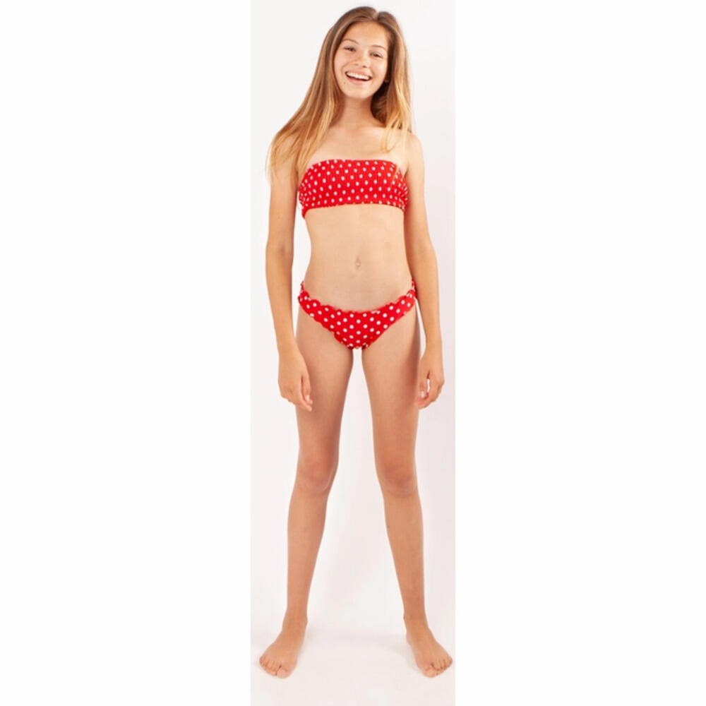Conjunto Bikini niña Bells Tube rojo 2/3