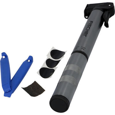 Mini-luchtpomp met geïntegreerde bandenreparatieset fischer
