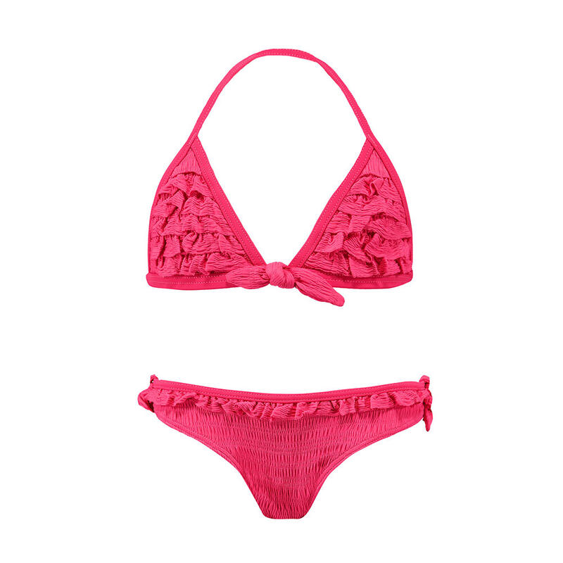 Conjunto Bikini Niñas Cossies Ruffle Triangle rosa