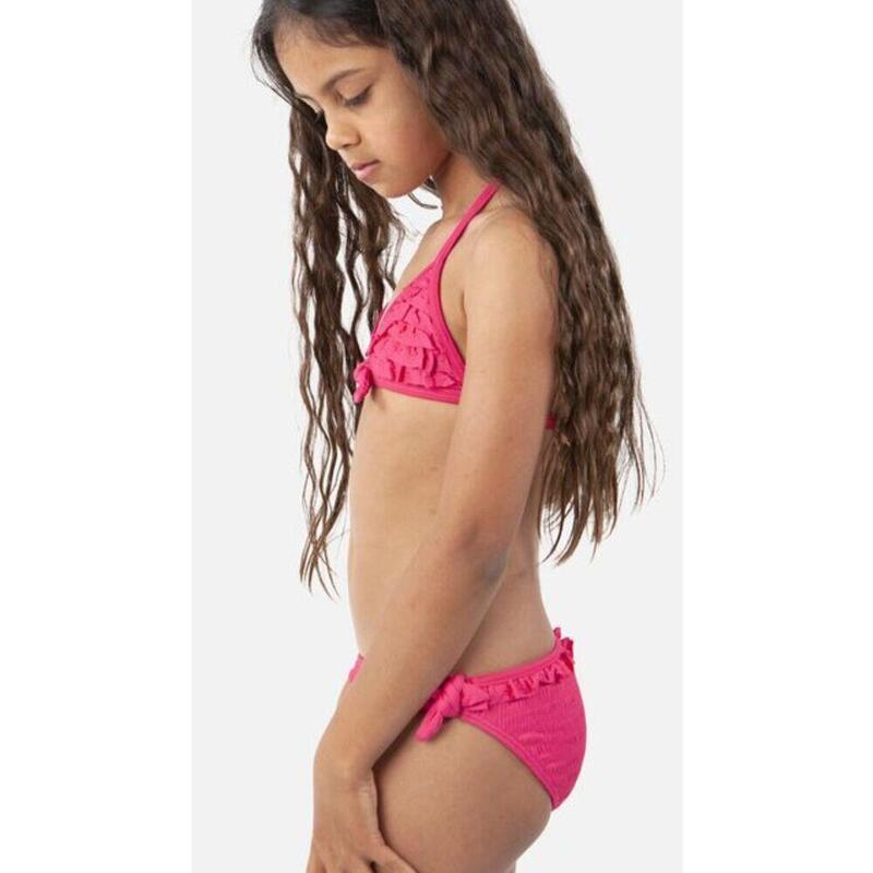 Conjunto Bikini Niñas Cossies Ruffle Triangle rosa