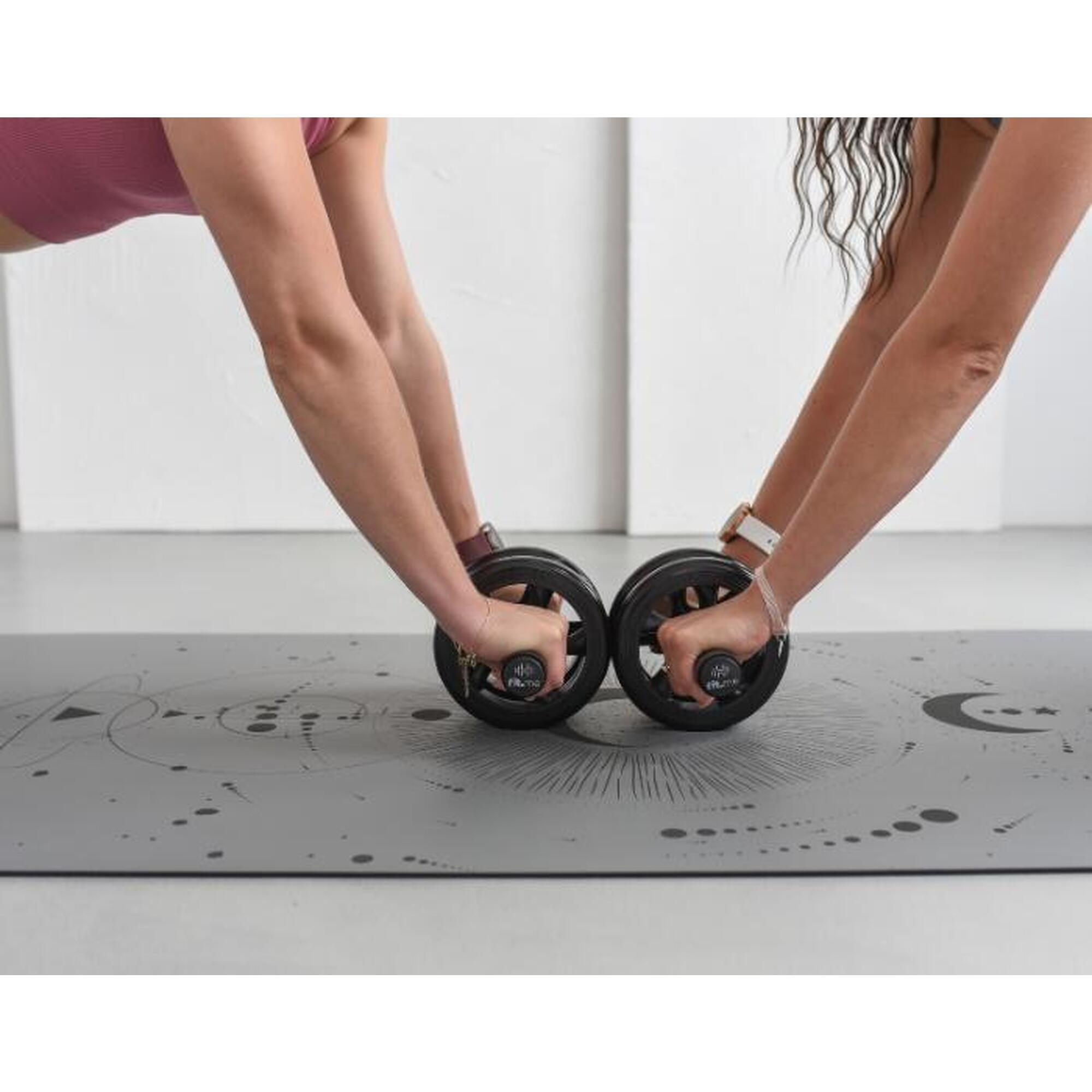Kółko do ćwiczeń brzucha fit.me Podwójny roller + Mata