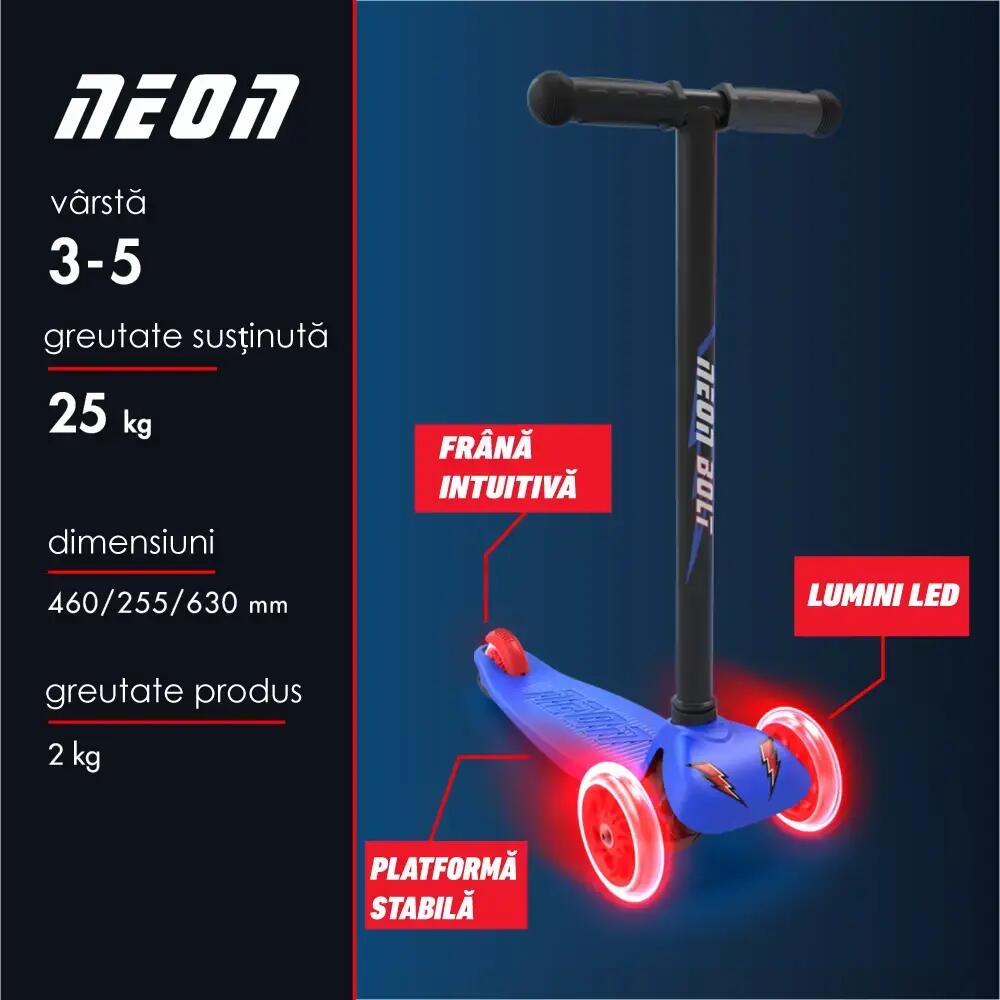 Trotineta cu 3 roti Neon Bolt Blue 5/7