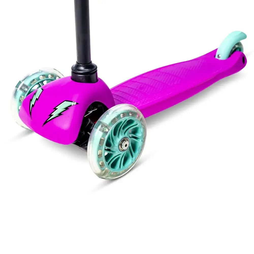 Yvolution: Neon Bolt háromkerekű roller világító kerékkel - Rózsaszín 2/6