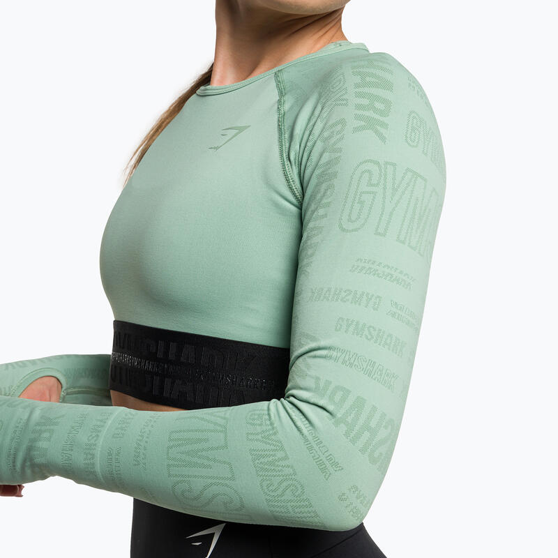 Haut d'entraînement à manches longues pour femme Gymshark Vision Crop Top