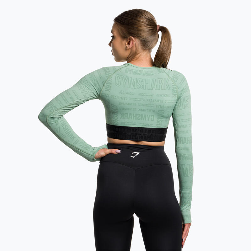 Top de antrenament cu mâneci lungi pentru femei Gymshark Vision Crop Top