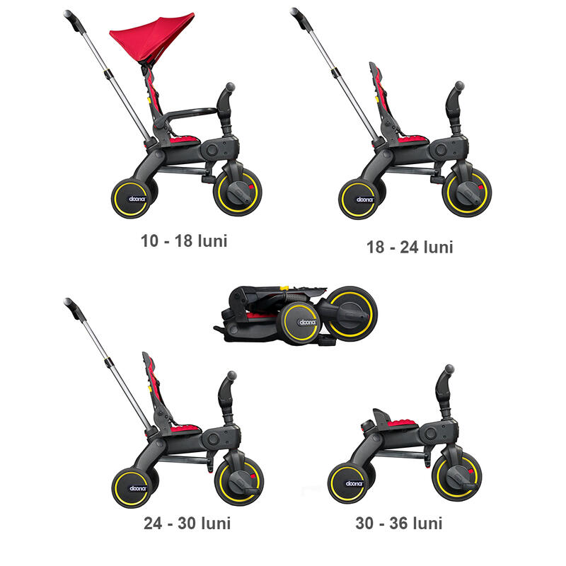 Tricicleta Pliabila Doona Liki Trike S1 Flame Red