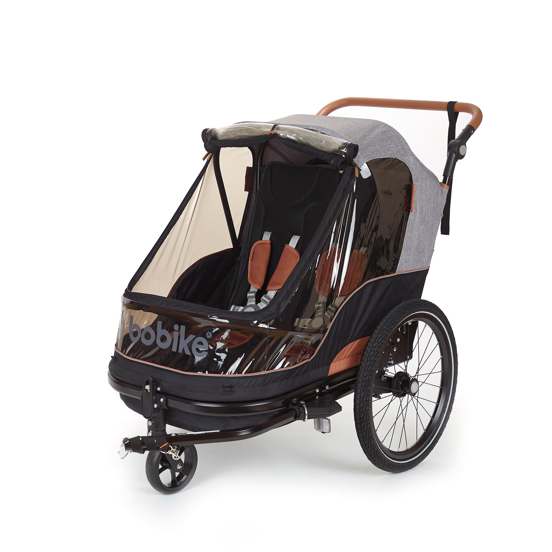 Atrelado Bicicleta&Carrinho Passeio 2 em 1 - Crianças&Carga- Cinzento Mesclado