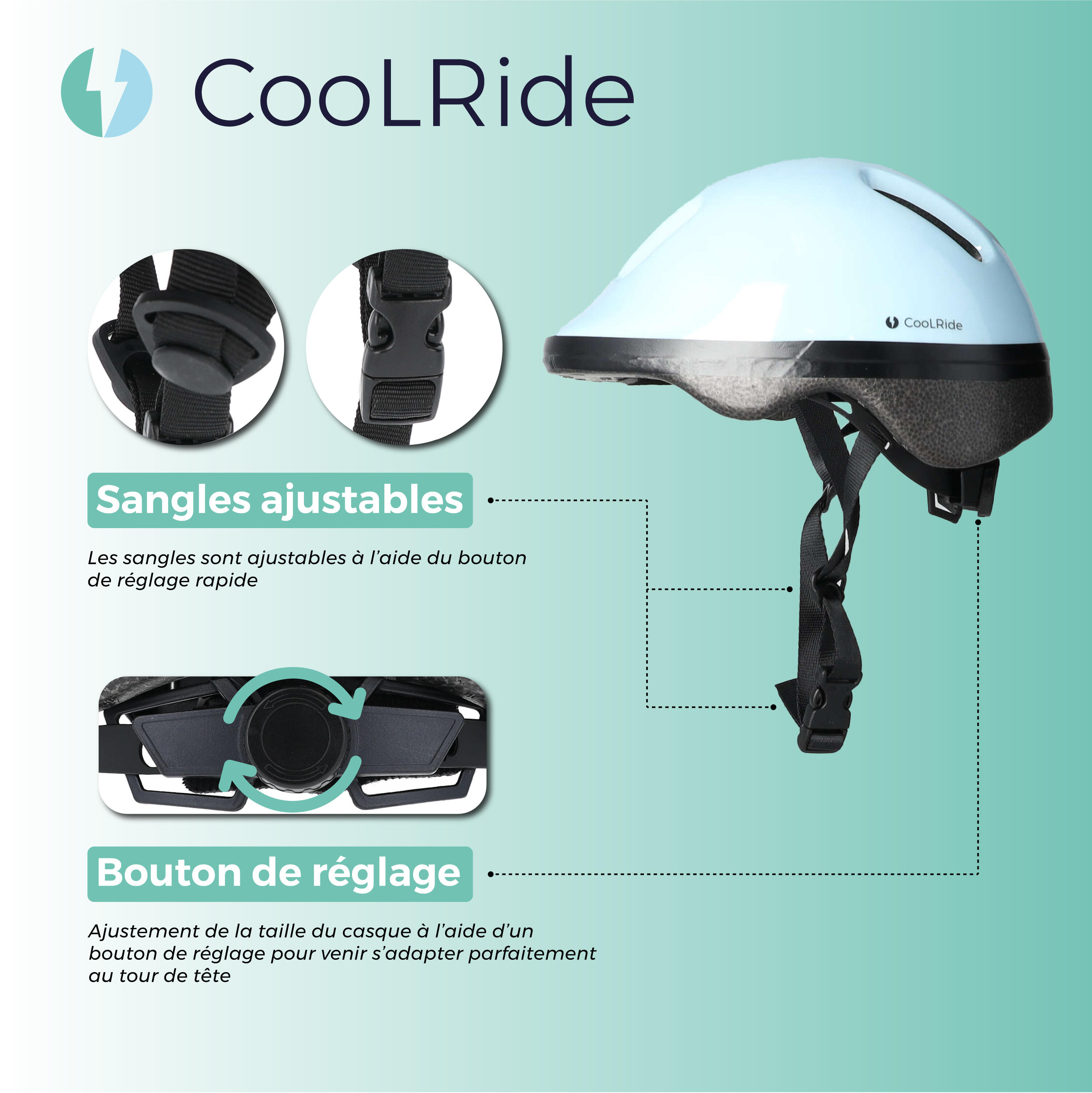 Casque bébé avec Headlock T 44-48 cm CooLRide 3/5