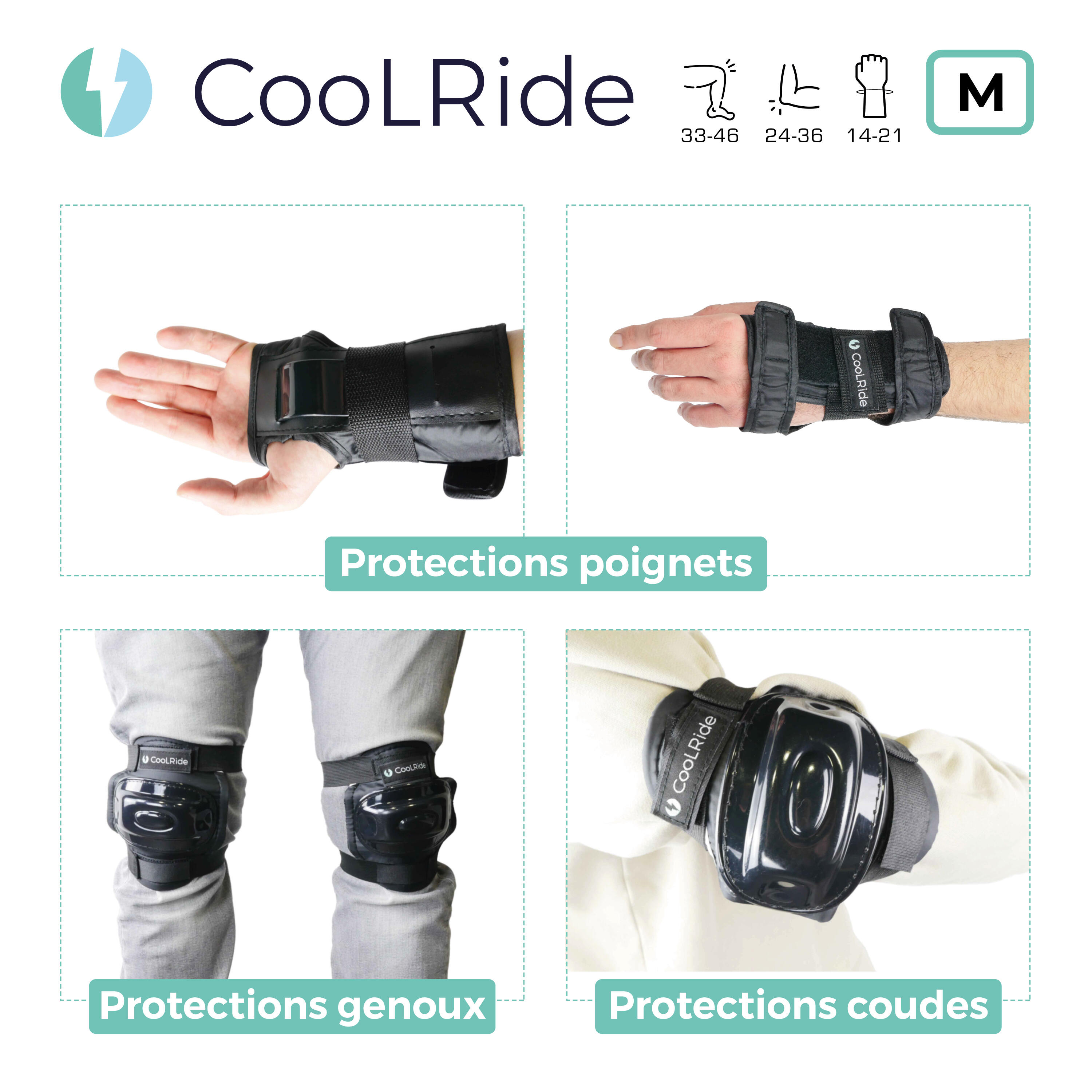 Kit de protection trottinette, skateboard CooLRide 2/5