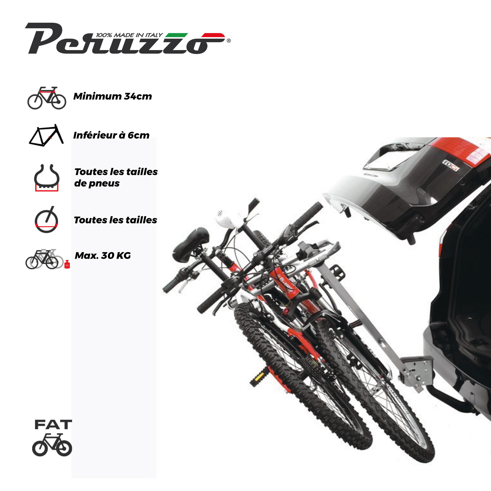 Porte-vélo attelage Arezzo 2 vélos Peruzzo 3/6