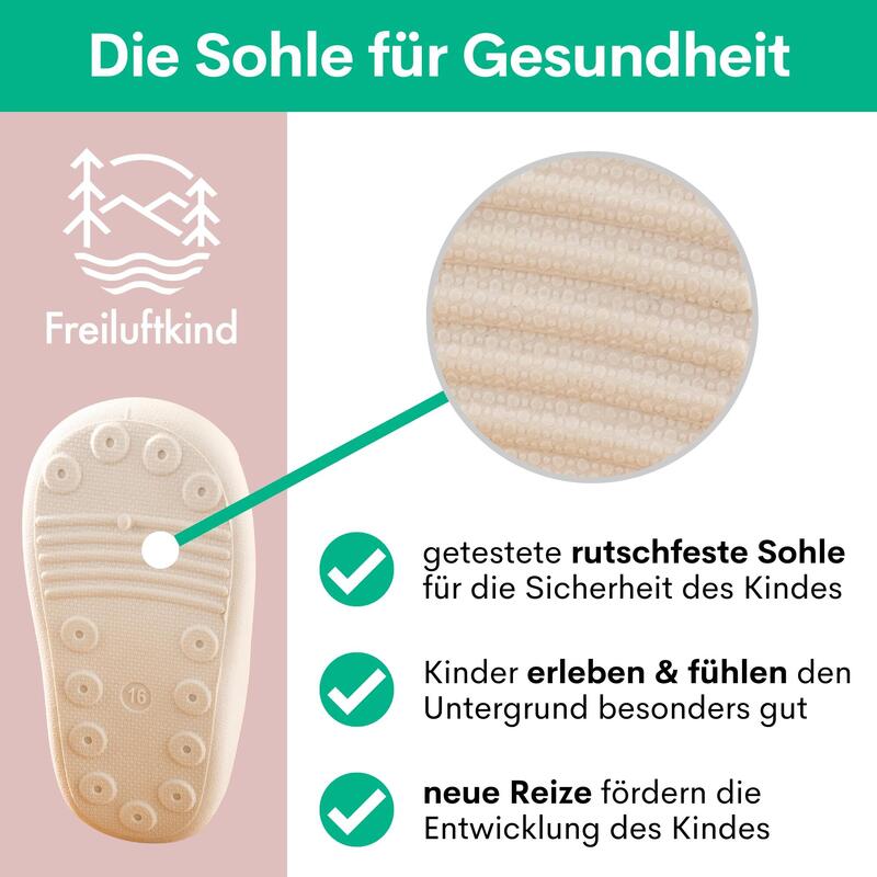 FREILUFTKIND Tonto Barfußschuhe rutschfest Kinder (19-24 Monate / Rose)