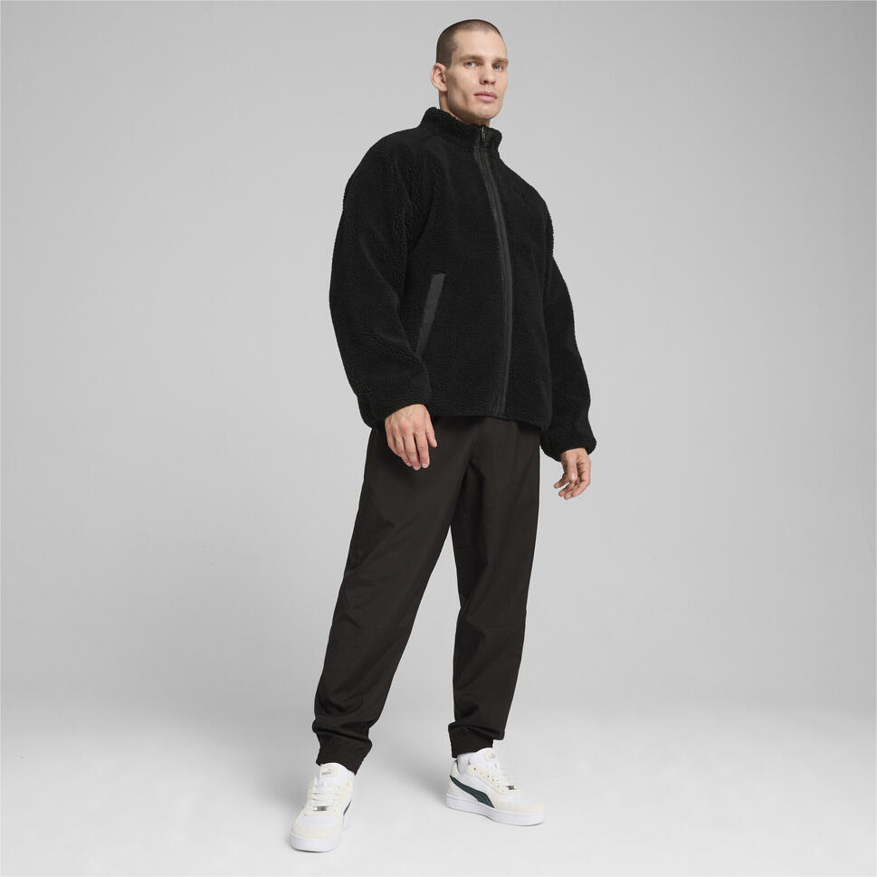 Męska dwustronna kurtka sherpa PUMA Black