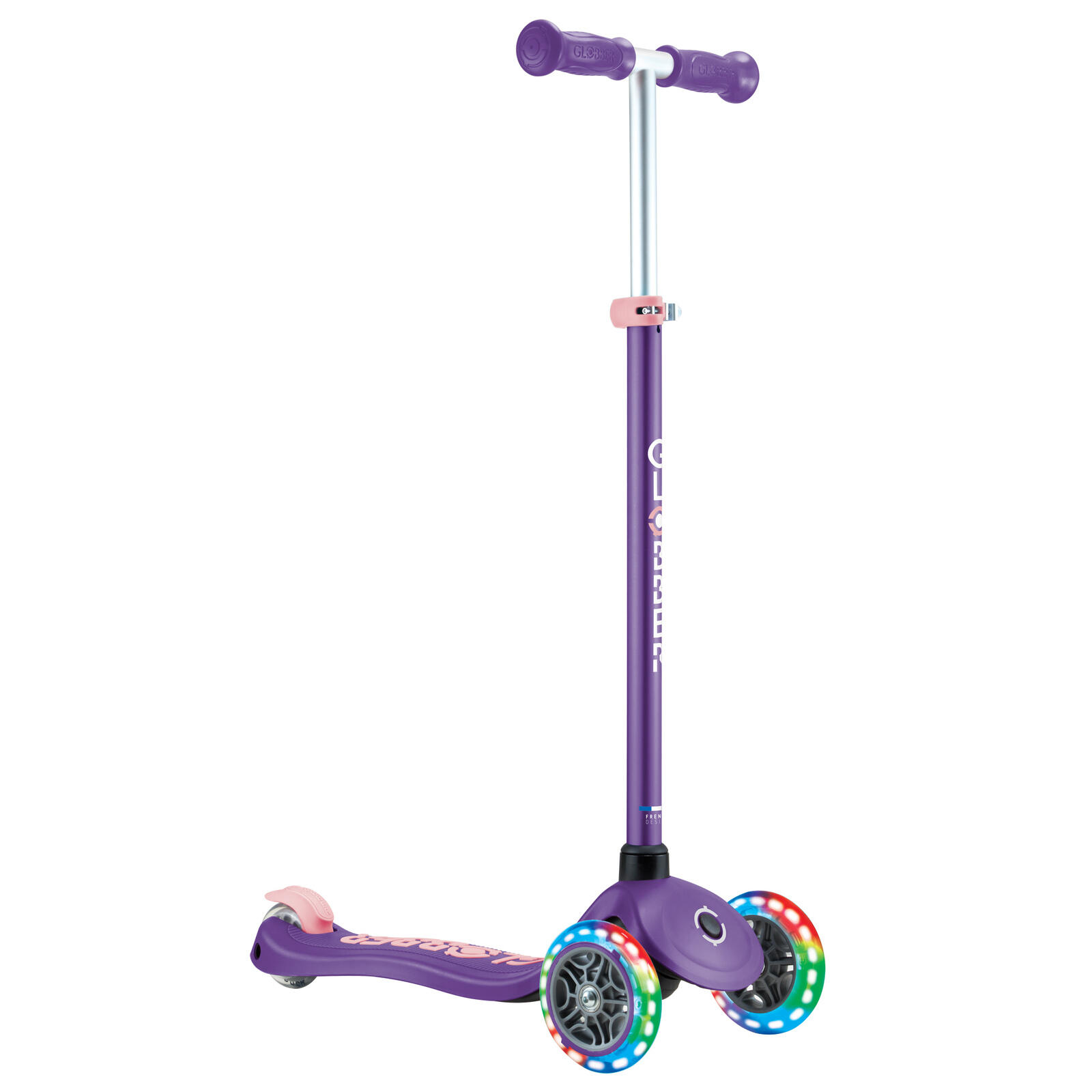 Globber PRIMO PLUS with Lights - Purple/ Pastel Pink