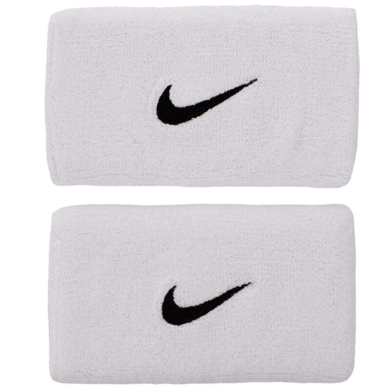 Frotka tenisowa Nike Swoosh Double-Wide biała z czarnym logo