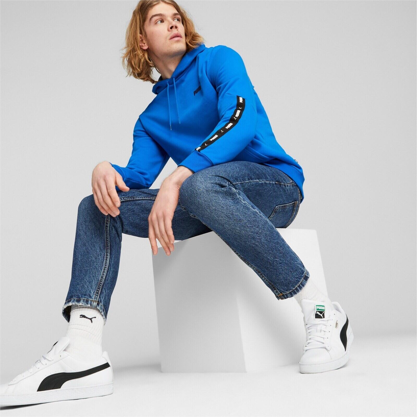 Hoodie Puma Ess Tape Hoodie Fl, Azul, Homens 3/5