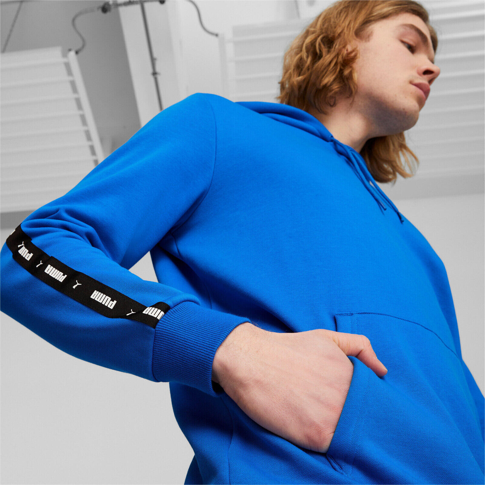 Hoodie Puma Ess Tape Hoodie Fl, Azul, Homens 4/5