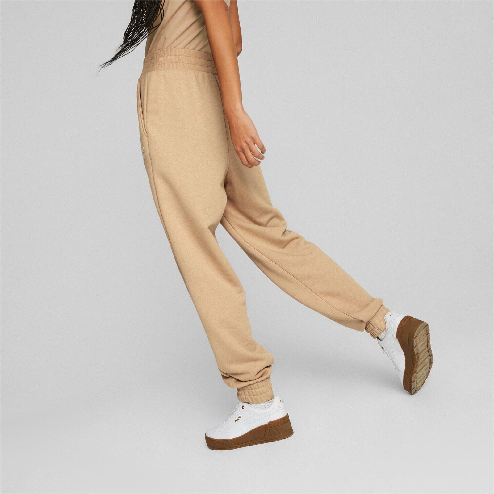 Pantalon Puma Ess Embroidery High-waist Pants Tr Cl D, Beige, Femmes 2/5