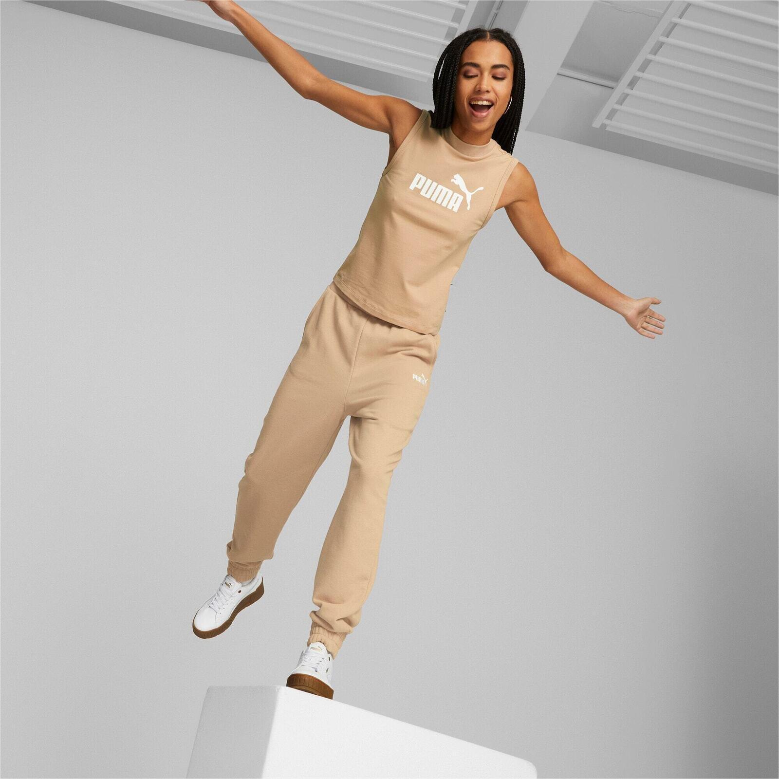 Pantalon Puma Ess Embroidery High-waist Pants Tr Cl D, Beige, Femmes 3/5