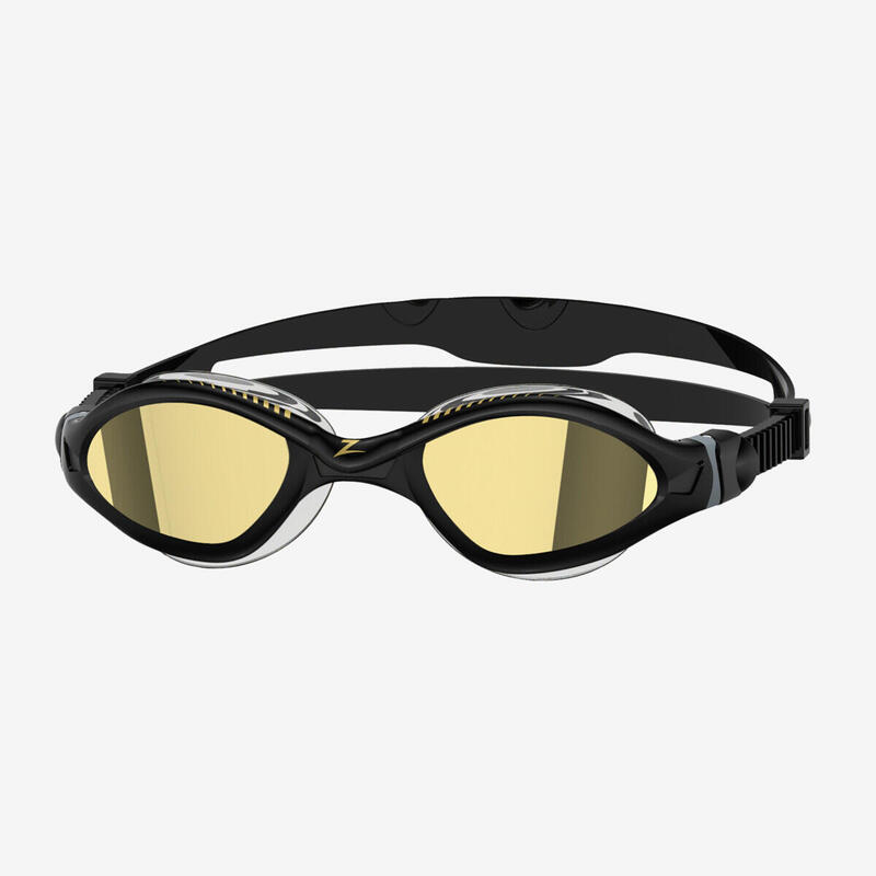 Lunettes de natation Zoggs Tiger LSR+ Titanium - Noir/Gris/Doré miroir