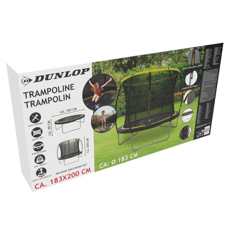 Trambulina cu plasa de siguranta Dunlop 183x50 cm