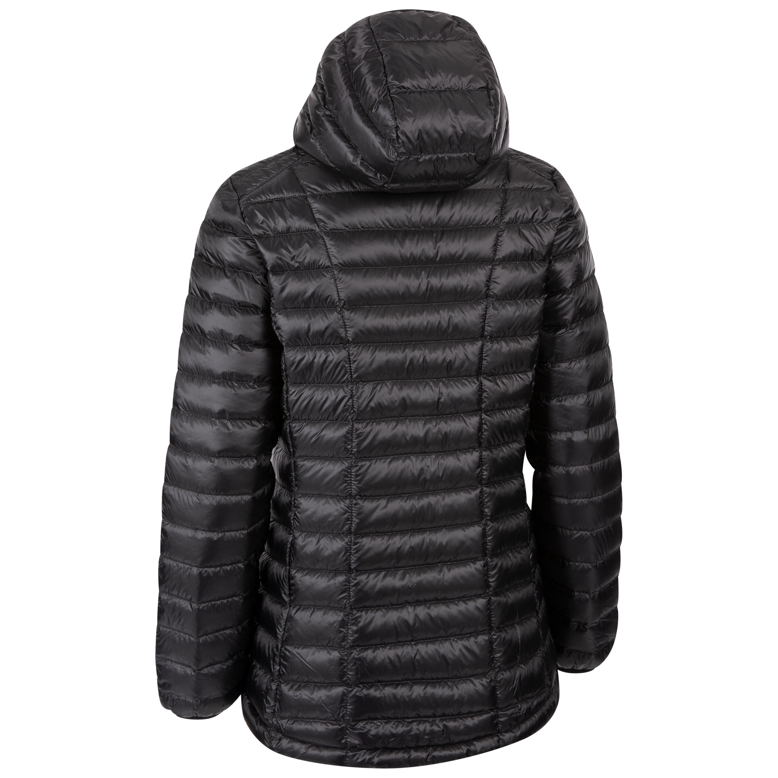 Womens Ultra Lightweight Down Jacket Hooded Front Zip Packaway Galina 2/2