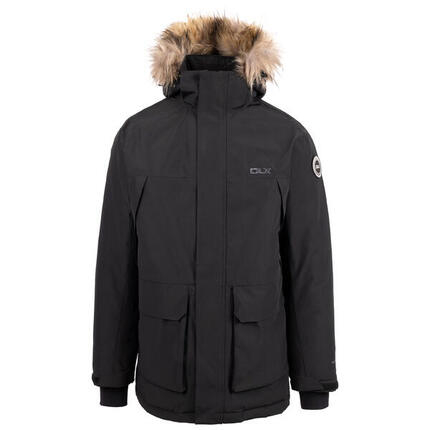 Dlx Mullan Parka homme long avec capuche amovible - Noir