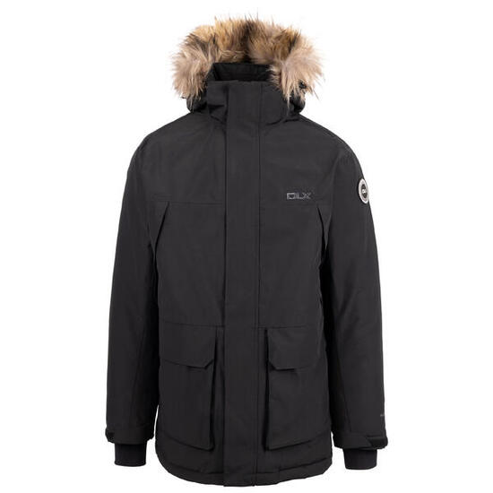 Dlx Mullan Parka homme long avec capuche amovible - Noir