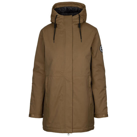 Dlx Wilma Damen Steppjacke Lang mit Verstellbarer Kapuze Schwarz