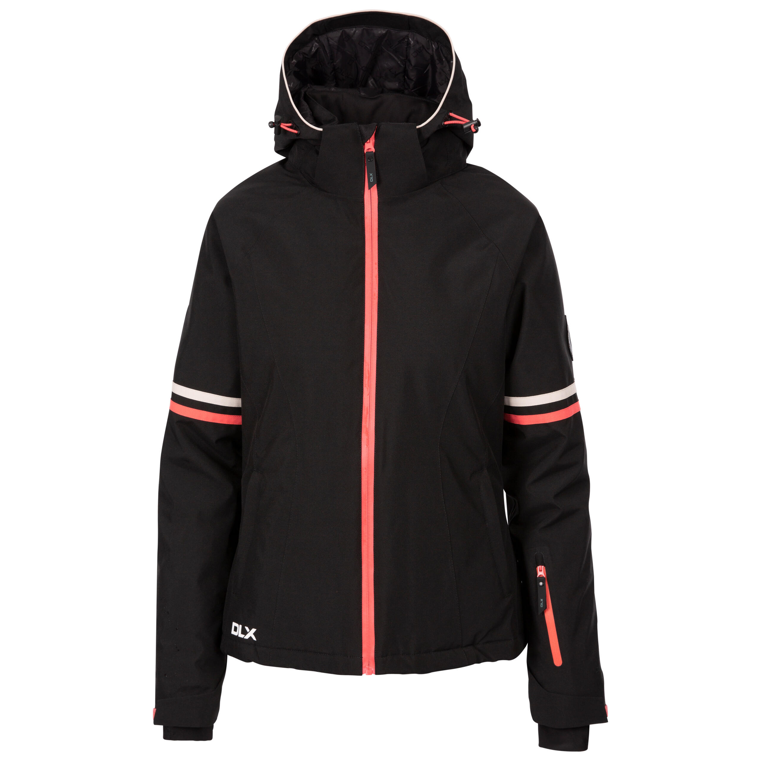 DLX Womens Ski Jacket Slim Fit With Down Filling and Zip Off Hood Bianca