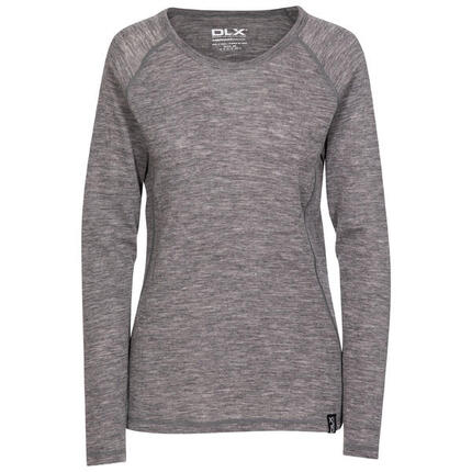 Dlx Libra – Damen Merino Base Layer Top Dunkelgrau Marl