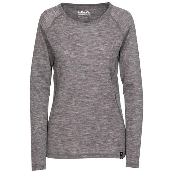 Dlx Libra – Damen Merino Base Layer Top Dunkelgrau Marl