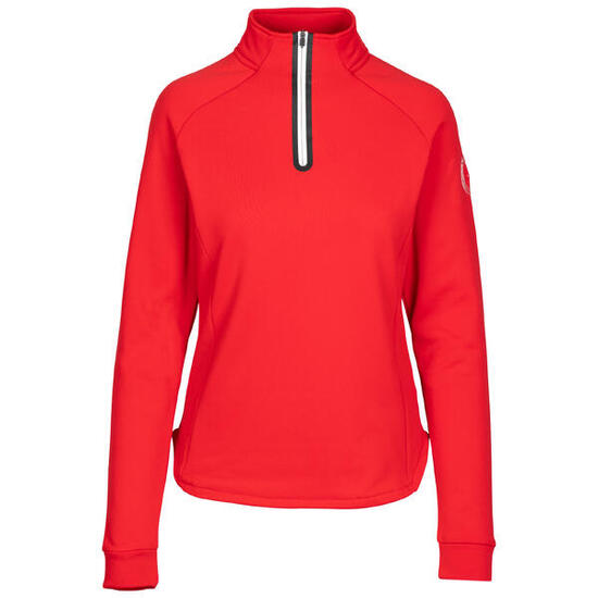 Dlx Mhairi Top femme manches longues demi-zip rouge
