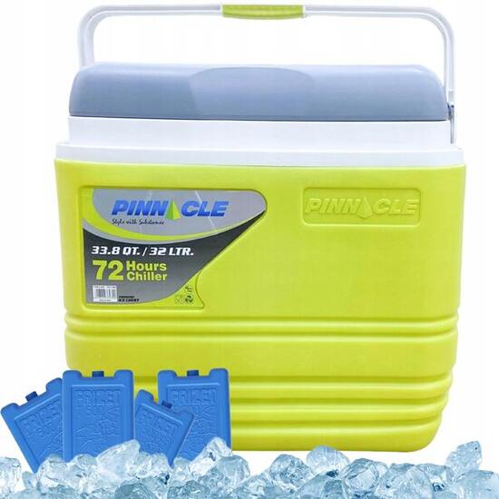 Zestaw lodówka turystyczna Pinnacle TPX7000 32L zielona +4 wkłady 500 ml
