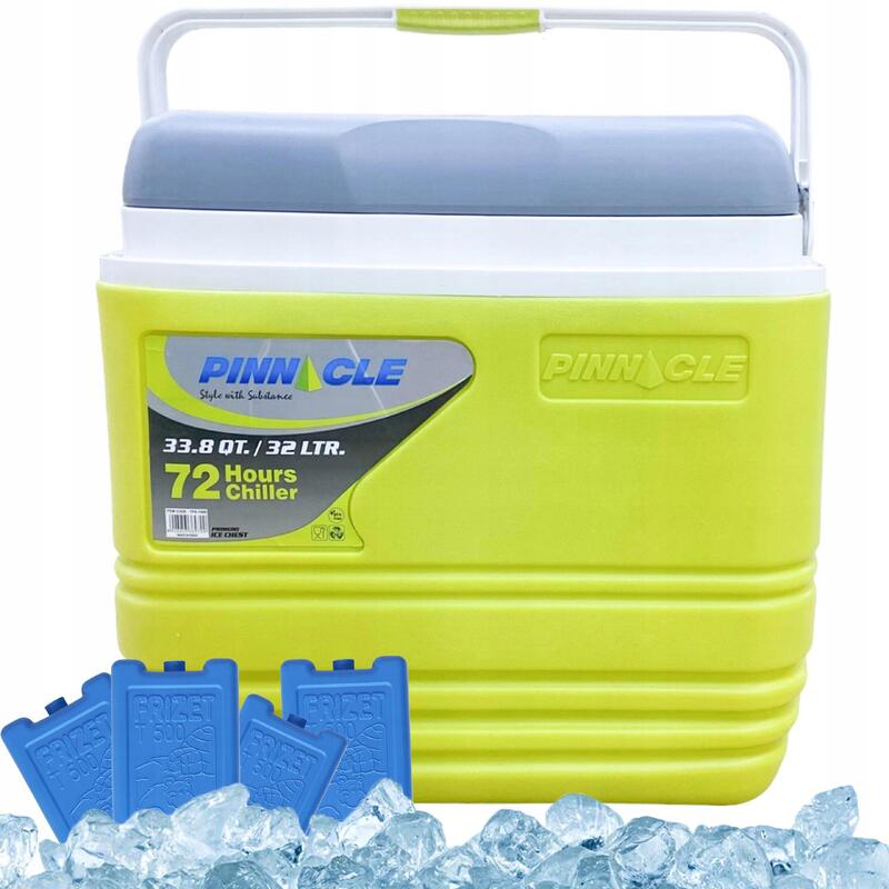 Zestaw lodówka turystyczna Pinnacle TPX7000 32L zielona +4 wkłady 500 ml