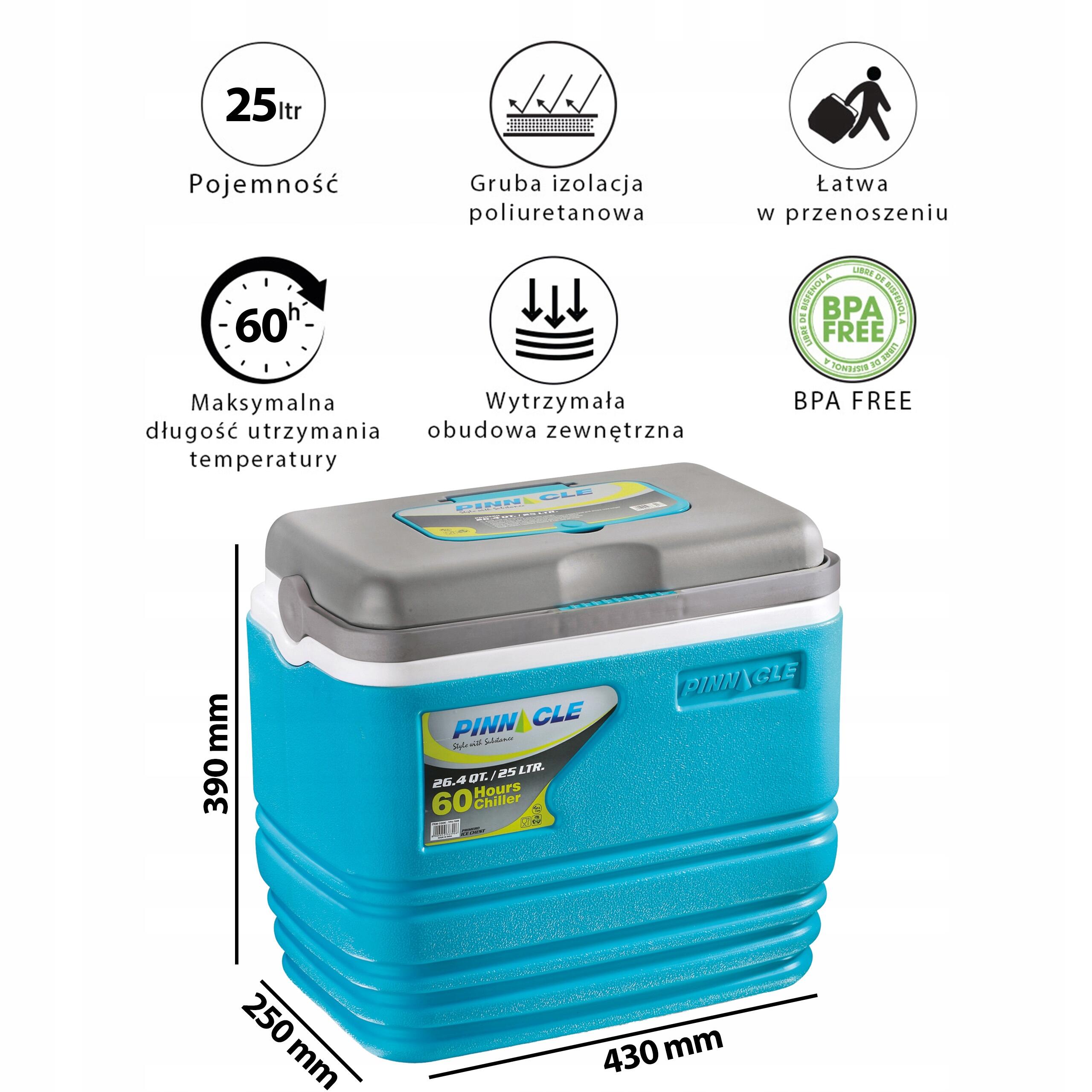 Zestaw lodówka turystyczna Pinnacle TPX7006 25L  + 2 wkłady 1 l 4/7