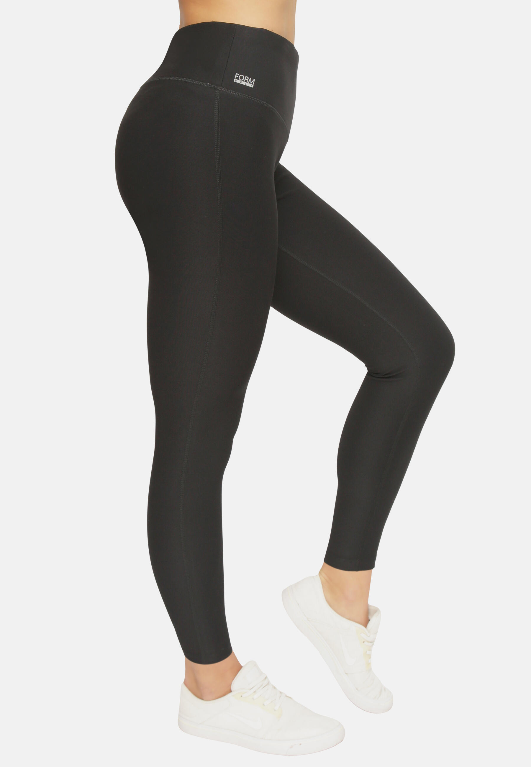 Leggings Corsa Lunghi Donna Vita Alta, Traspirante, con Tasca Telefono - Nero 5/5