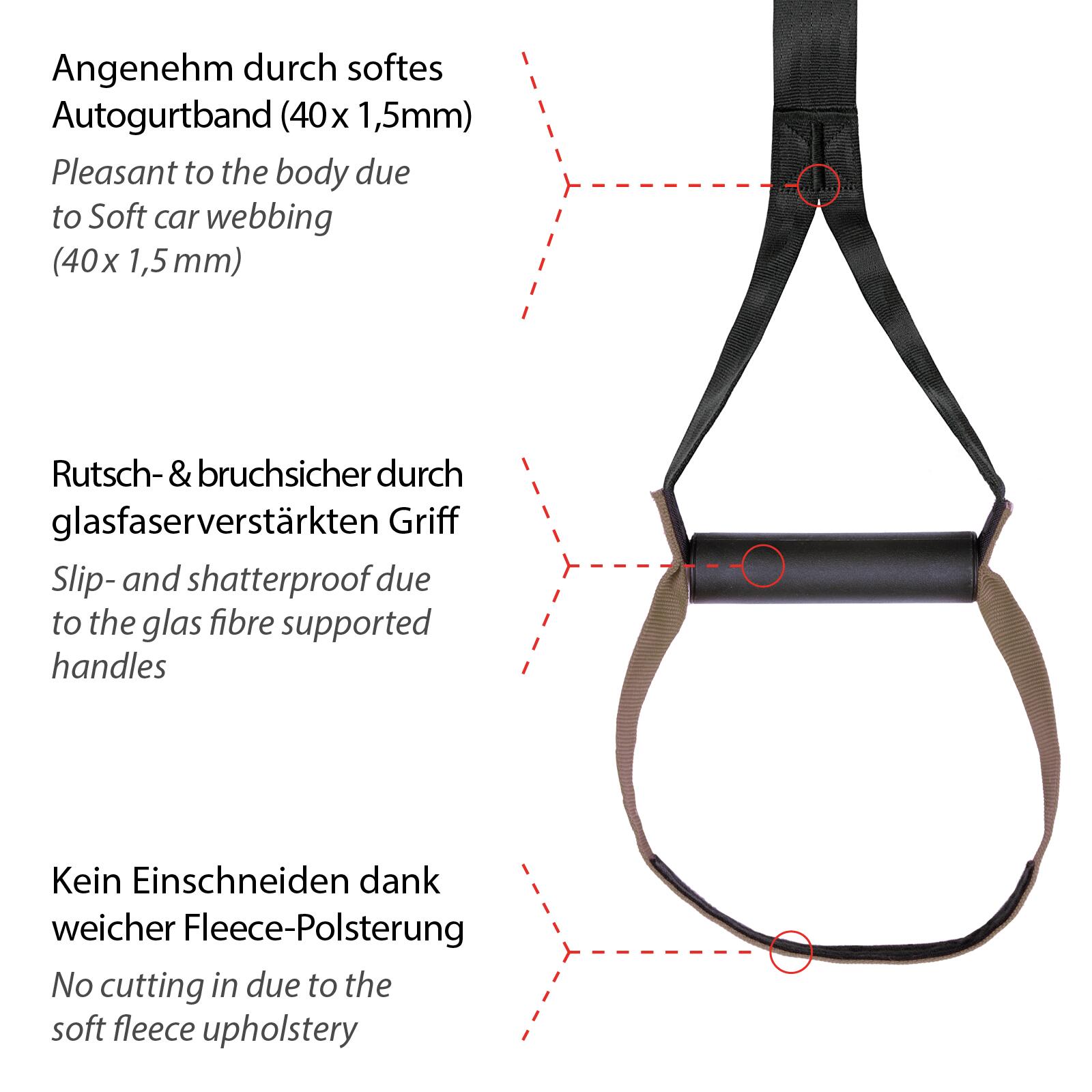 Original Schlingentrainer mit Türanker Anleitung und Übungsposter-Grün 4/6