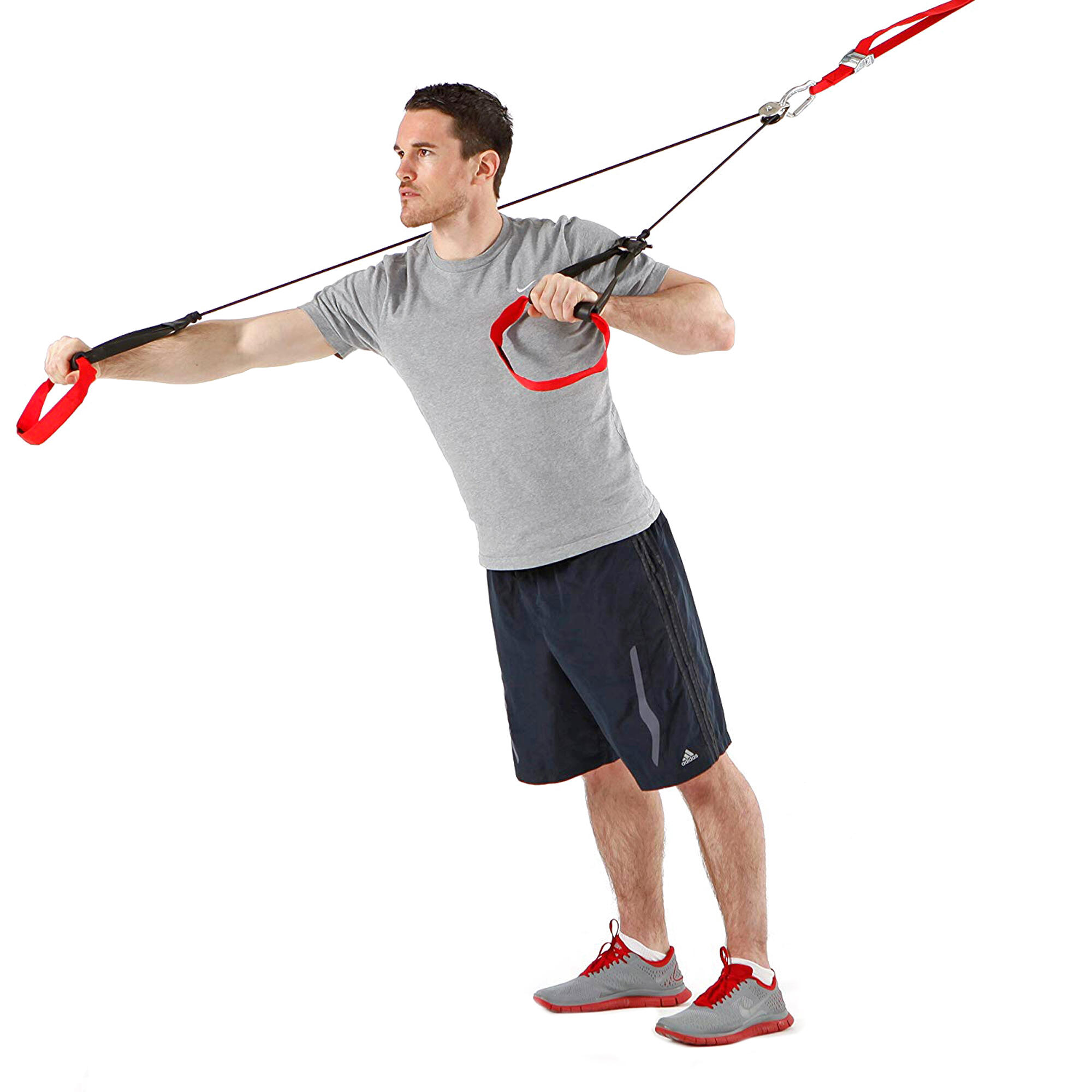 Sling Trainer mit Umlenkrolle mit Griffschlaufen-Rotate 6/6