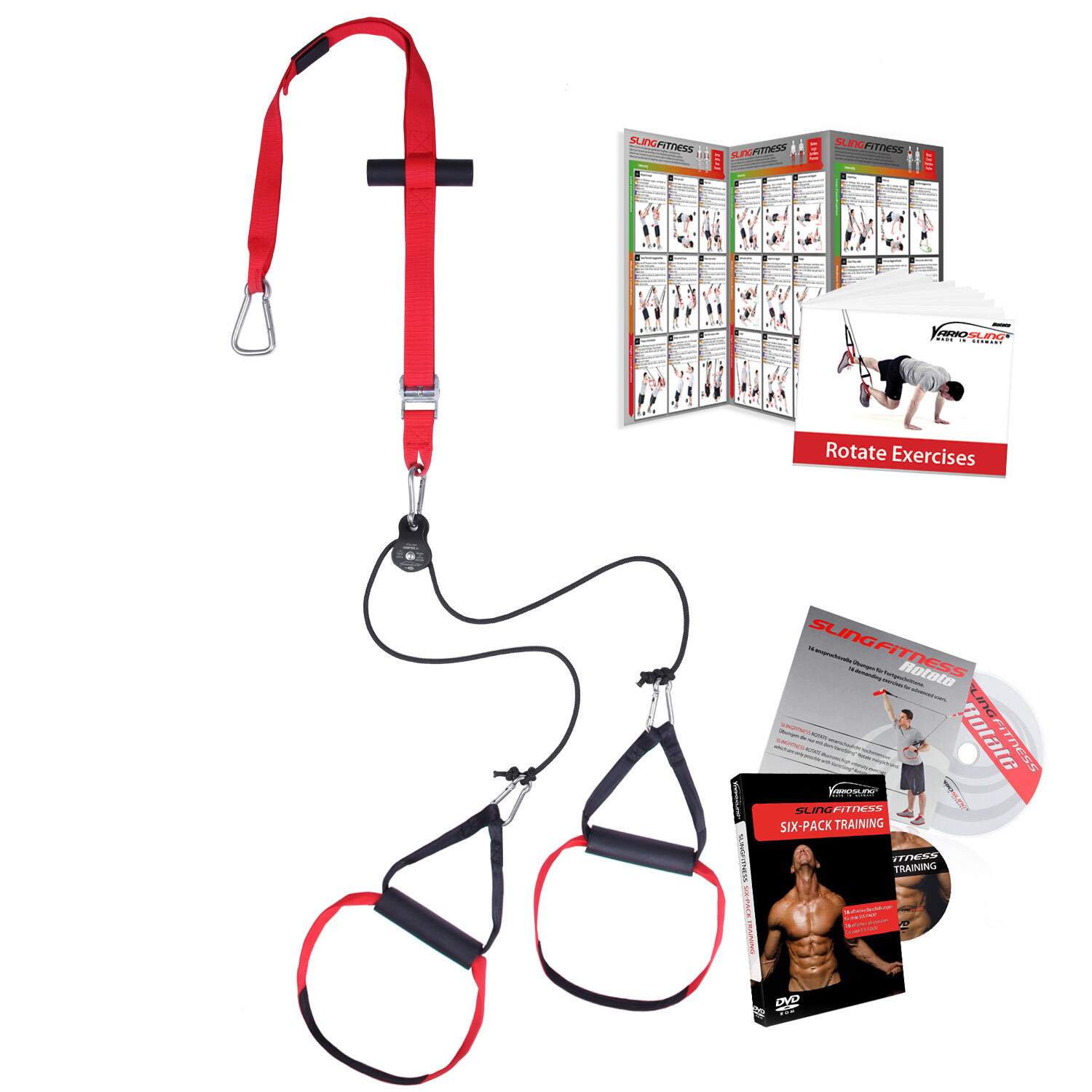 VARIOSLING Sling Trainer mit Umlenkrolle mit Griffschlaufen-Rotate