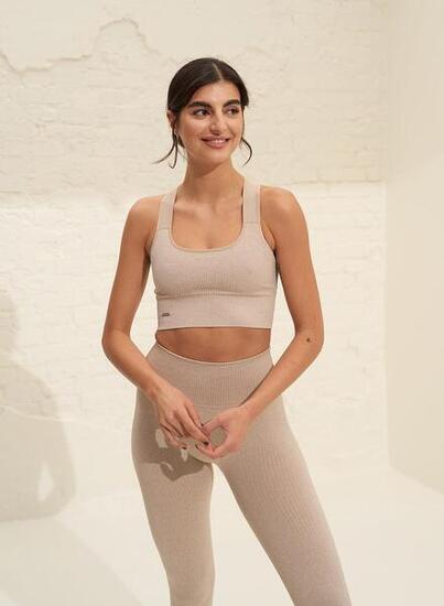 Damen Sport-BH Starker Halt Gerippt Nahtlos Weiß