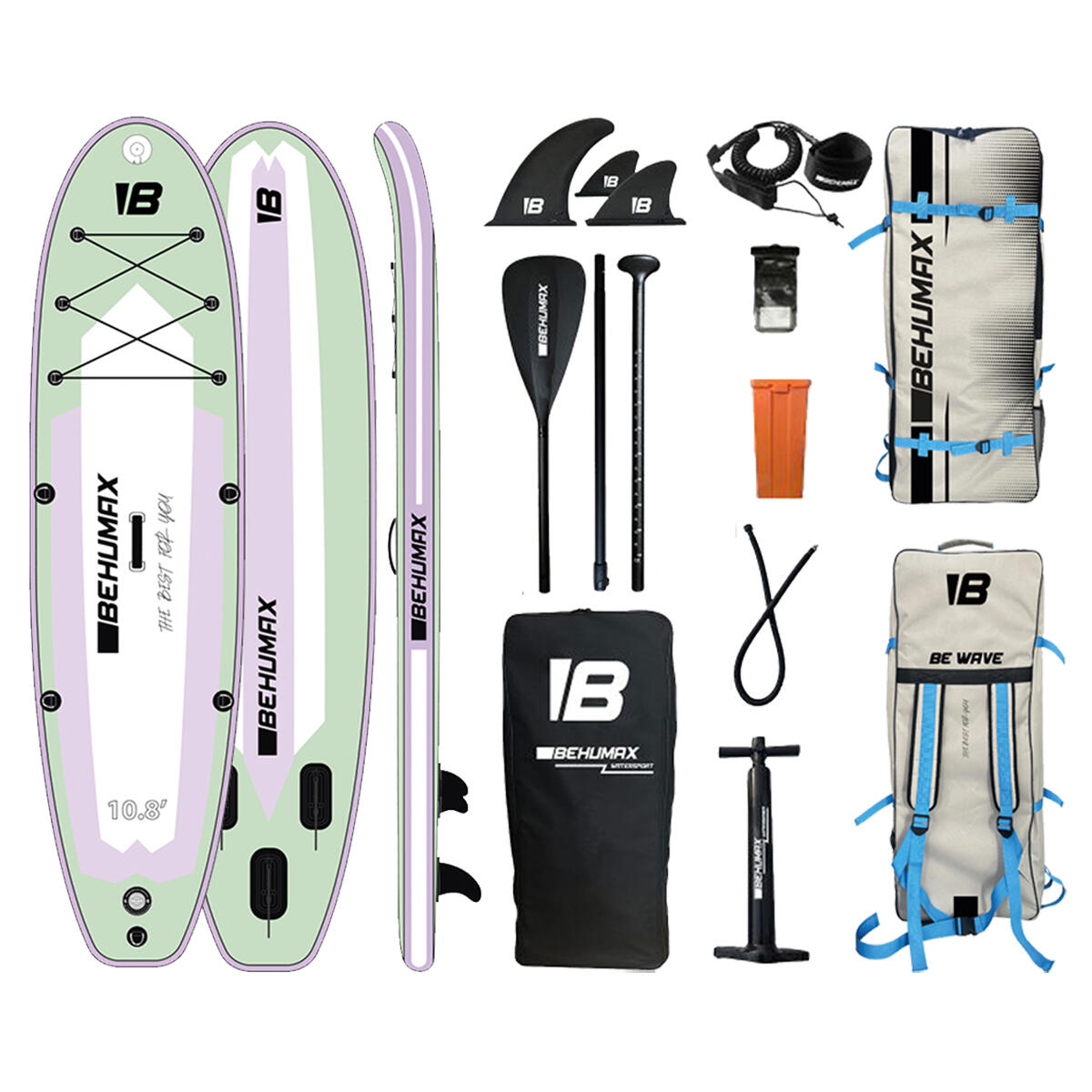 Pack prancha paddle surf be wave life 10.8 + mochila explorer