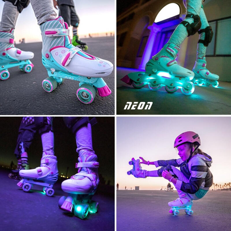 Role 2 in 1 Neon Combo Skates marime 34-37 Teal Pink