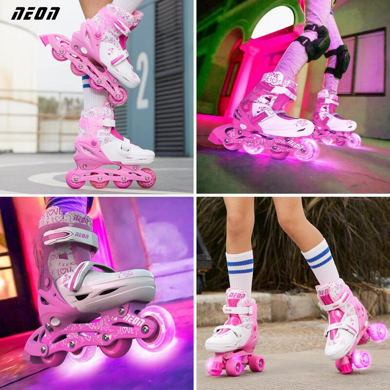 Role 2 in 1 Neon Combo Skates marime 34-37 Pink