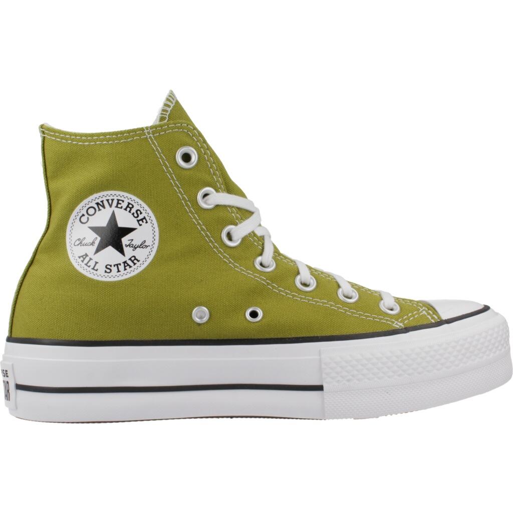 Baskets Converse Modèle Chuck Taylor All Star Lift Hi Couleur Vert 4/6
