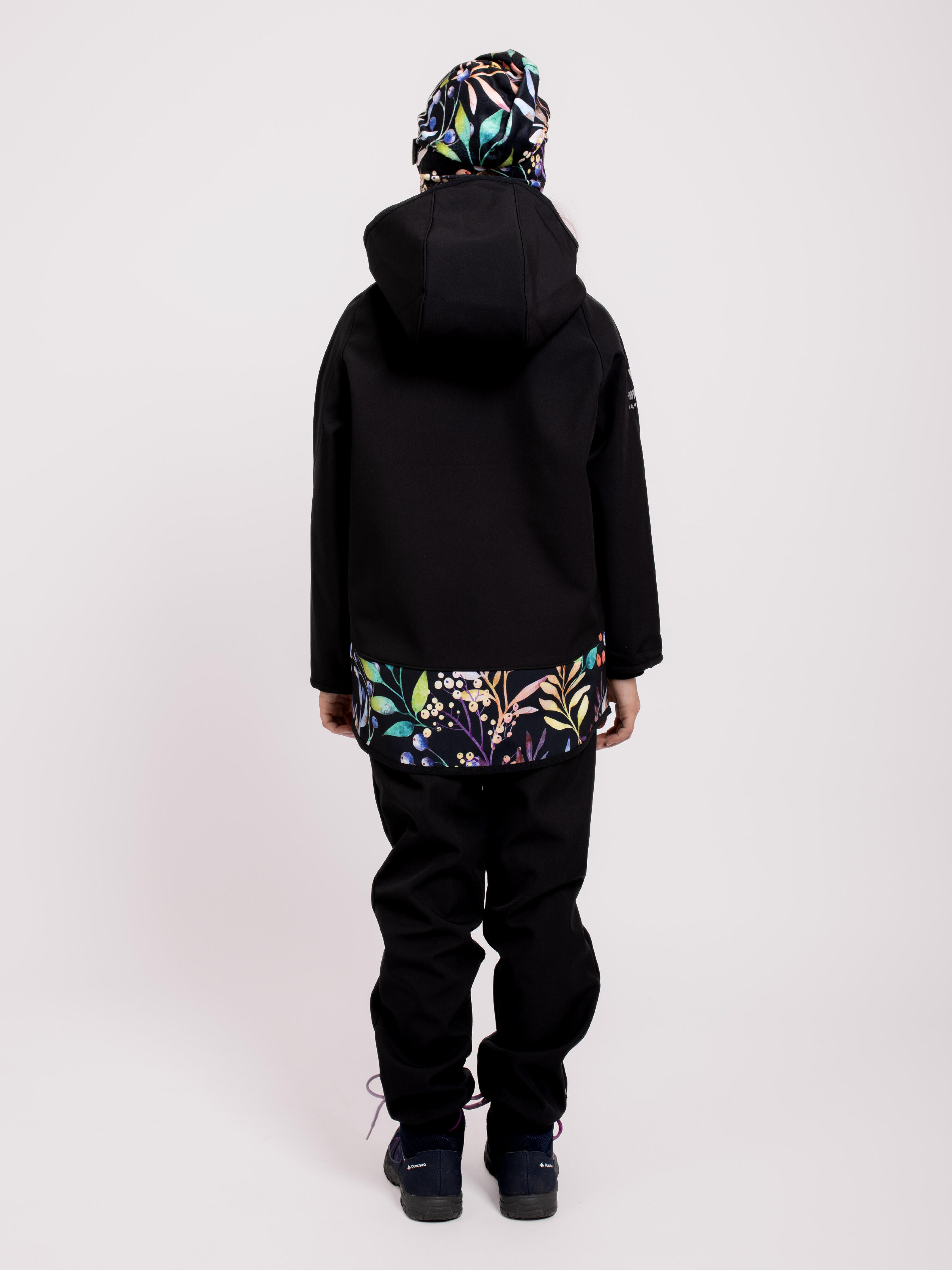 Softshell-Jacke mit Fleece für Kinder Basic, Schwarz, Herbstliche Beeren 4/7