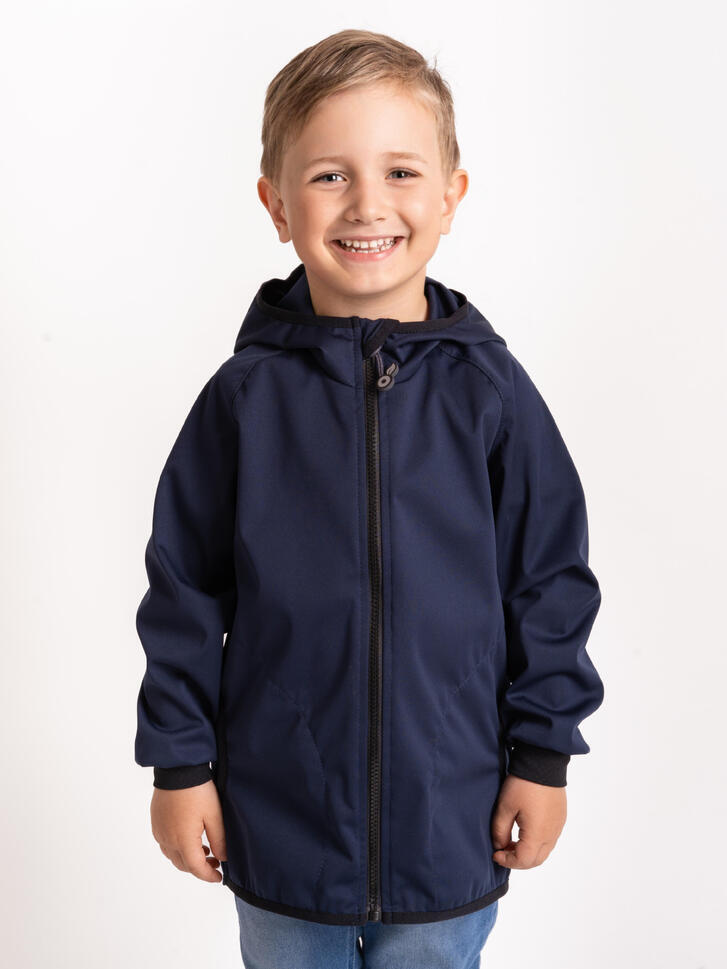 Dziecięca kurtka softshell bez ocieplenia elastyczna Basic, Tm. Niebiesko-czarny
