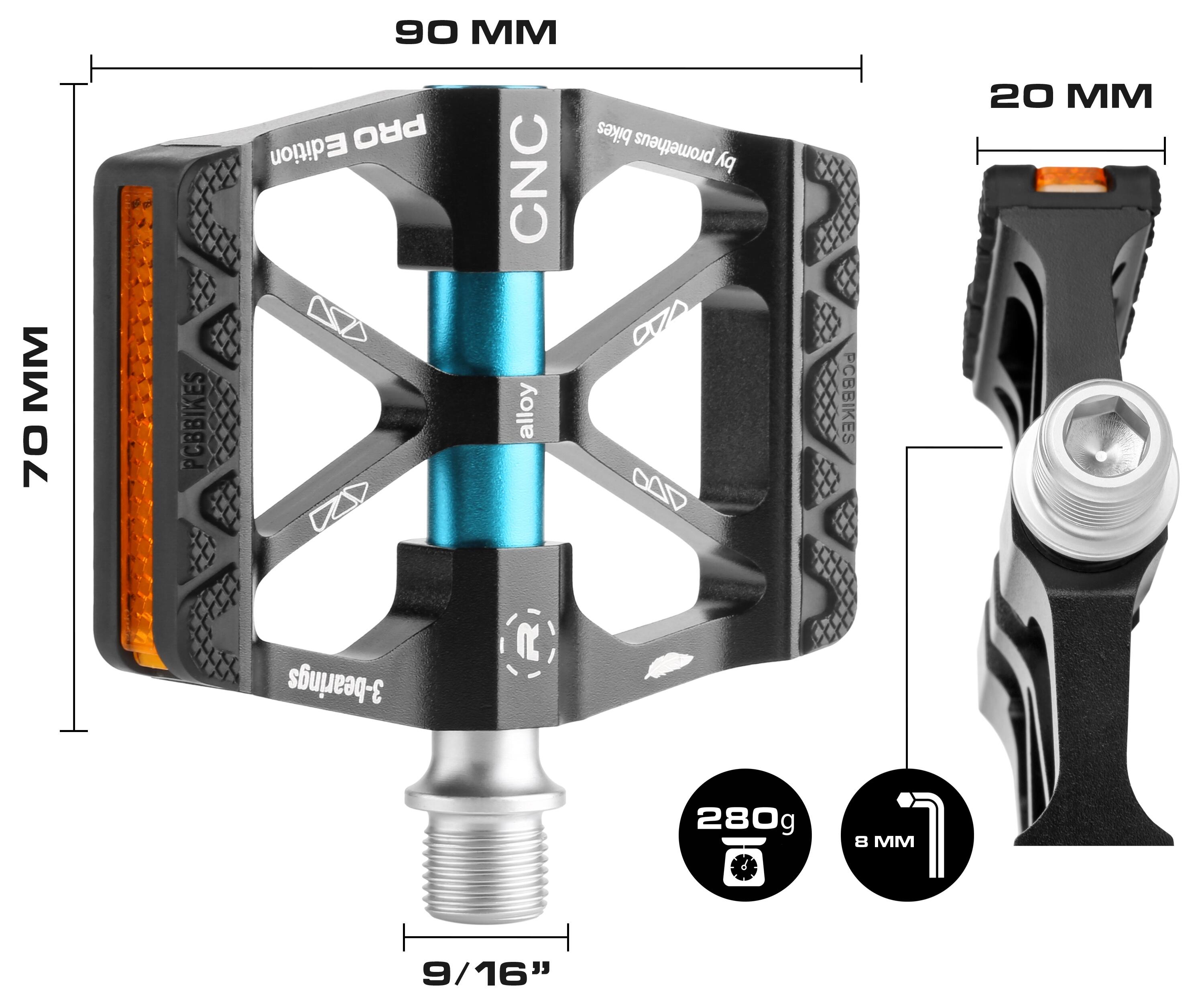 Kinder Pedale 18 20 24 26 Zoll PREMIUM Fahrradpedale 280g - CNC Aluminium 2/3