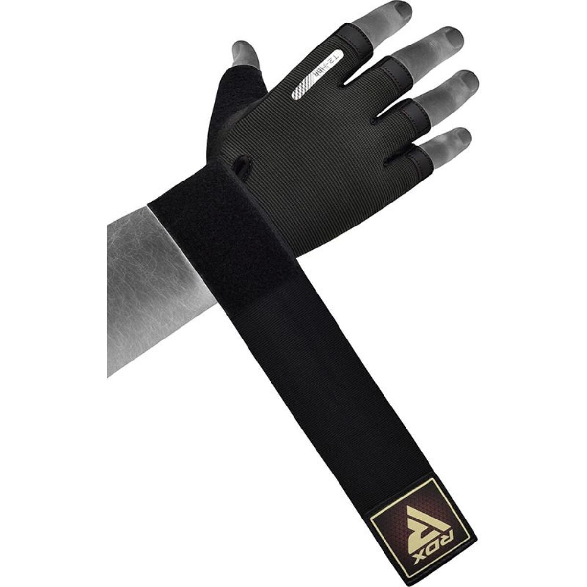 Guantes de gimnasio T2 - Medio dedo - Marrón - M 4/7