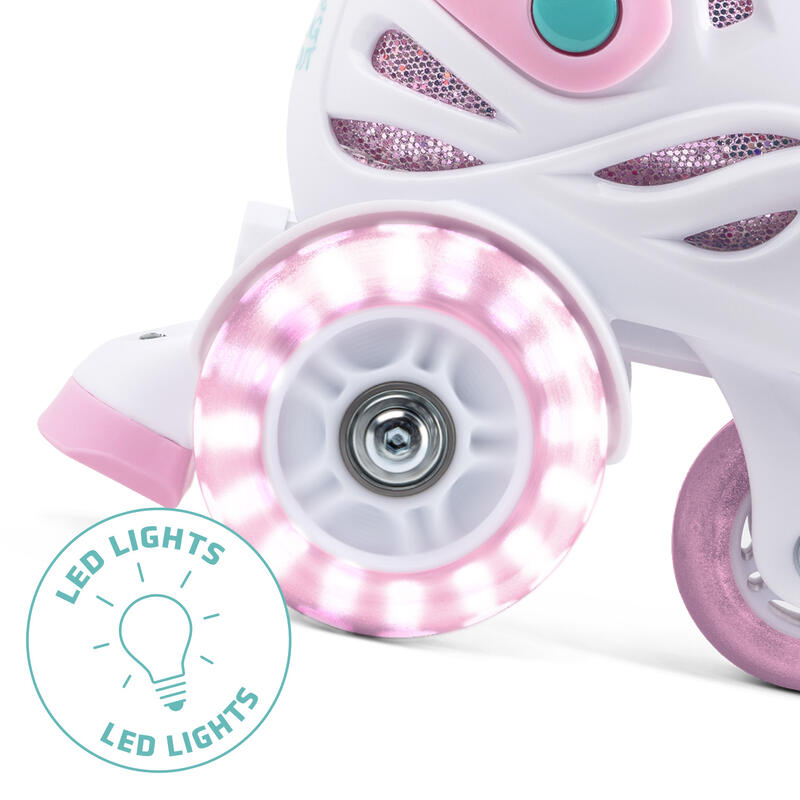 Patins à roulettes réglables pour enfants Cariboo Ballerina rose-menthe